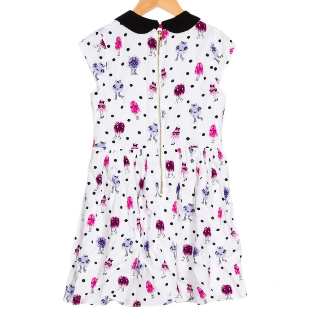 Kate Spade Kimberly Monster Print Pebble Crepe Dress Girls Sz 12